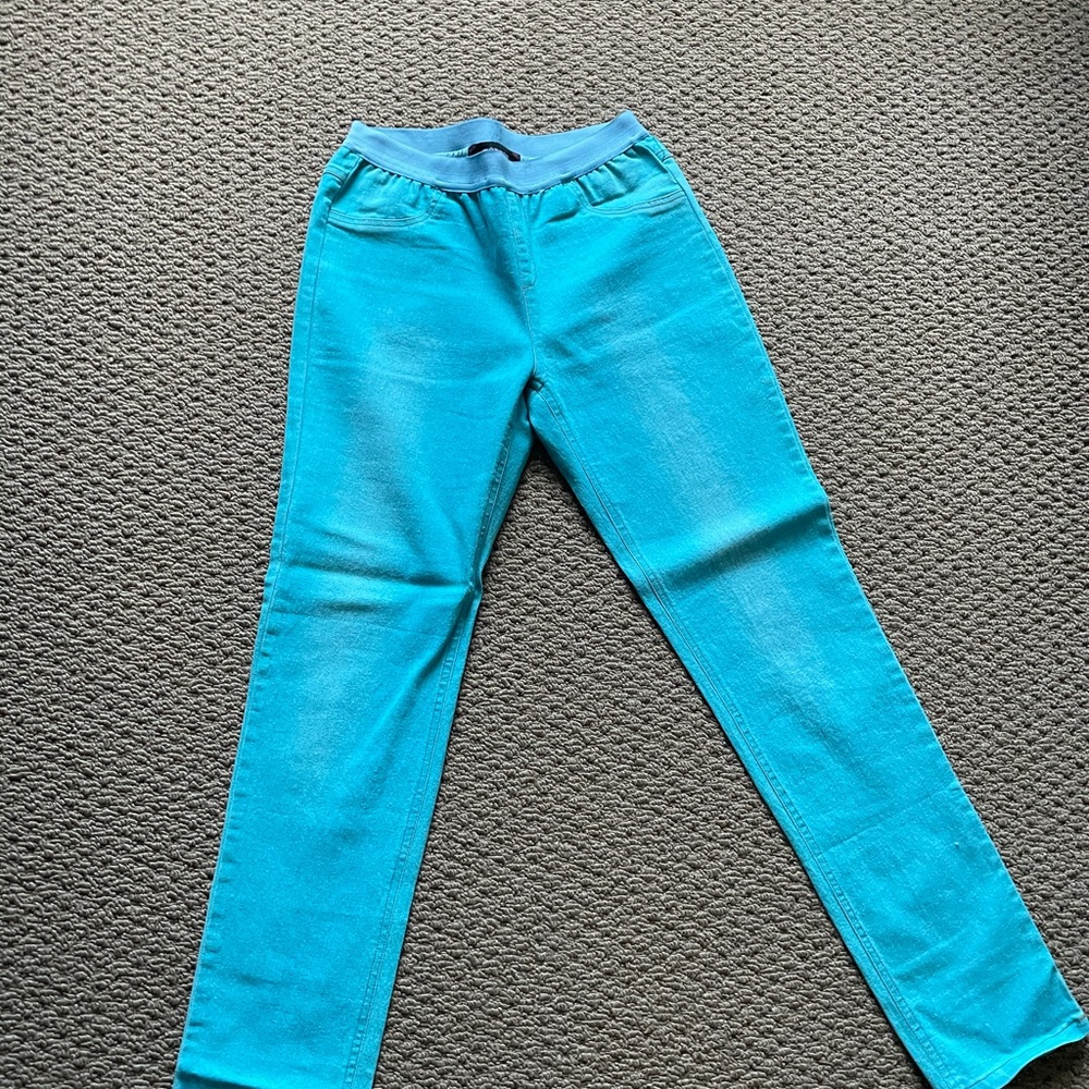 Stretch Jeggings elastic band turquoise